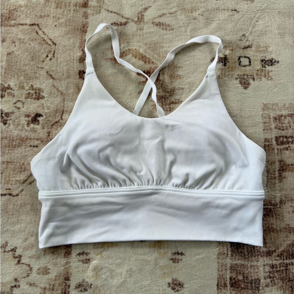 aerie white longline sports bra